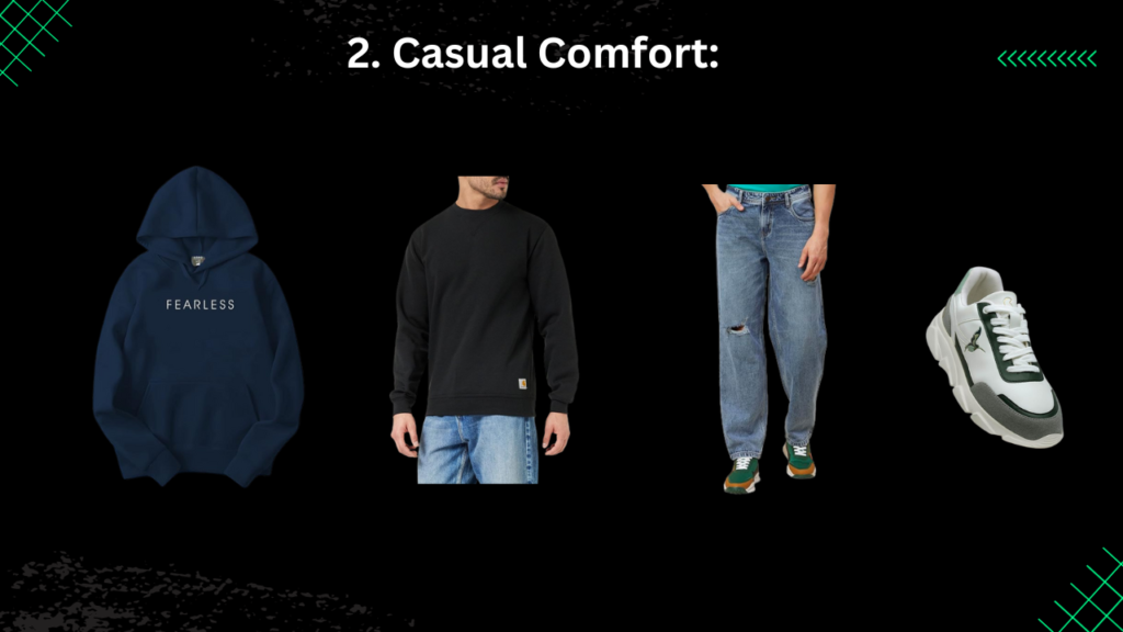 casual look baggy jeans outfit